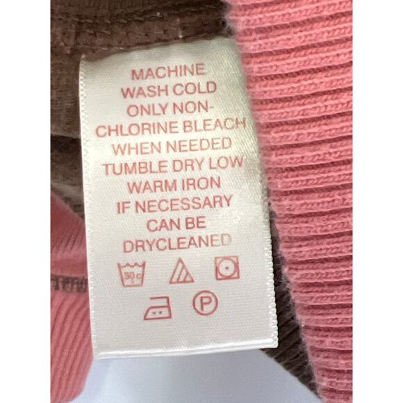 Tommy Bahama Pink/Brown Thick Contrasting Stitch Quarter Zip Pullover Size XS(2) - Picture 4 of 6